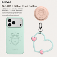 Ensemble cadeau promotionnel, coque de téléphone en silicone liquide, support magnétique et cordon en forme de cœur, logo personnalisé, cadeau d'entreprise, vert menthe