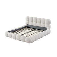 Meubles de chambre à coucher de luxe ensemble de lits modernes en bois double simple et queen size cadre de lit king size avec tête de lit en tissu