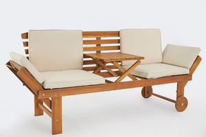 เฟอร์นิเจอร์เก้าอี้อาบแดดเฟอร์นิเจอร์โซฟาลานไม้เนื้อแข็งเฟอร์นิเจอร์ไม้สักกลางแจ้ง - Product Image 2