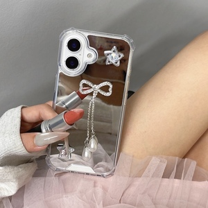 Cover posteriore antiurto elegante con fiocco a specchio per <span class=keywords><strong>iPhone</strong></span> 16 Pro Max 15 Pro Max 12 13 11 XR XS X elegante con fiocco a specchio - Product Image 1