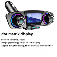 BT06 5.0 Émetteur FM Autoradio Lecteur MP3 Mains Libres Kit Voiture Lecteur Audio Sans Fil MP3 AUX avec Double Port USB