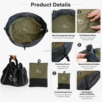 Grand matelas à langer imperméable pour la plongée et le surf et sac de transport pour le rangement à sec avec cordon de serrage