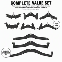 Kit d'accessoires universels pour machine à câble : Barre de tirage latéral à anneau en D, Barre en V pour triceps, Poignée de rame pour entraînement du dos en salle de sport