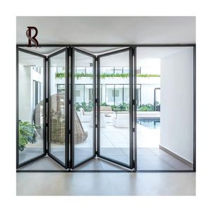 Rising Nordic Style Aislamiento térmico Templado Doble Low-E Glass Puertas plegables Patio Acordeón Puertas de patio plegables para villas - Product Image 2