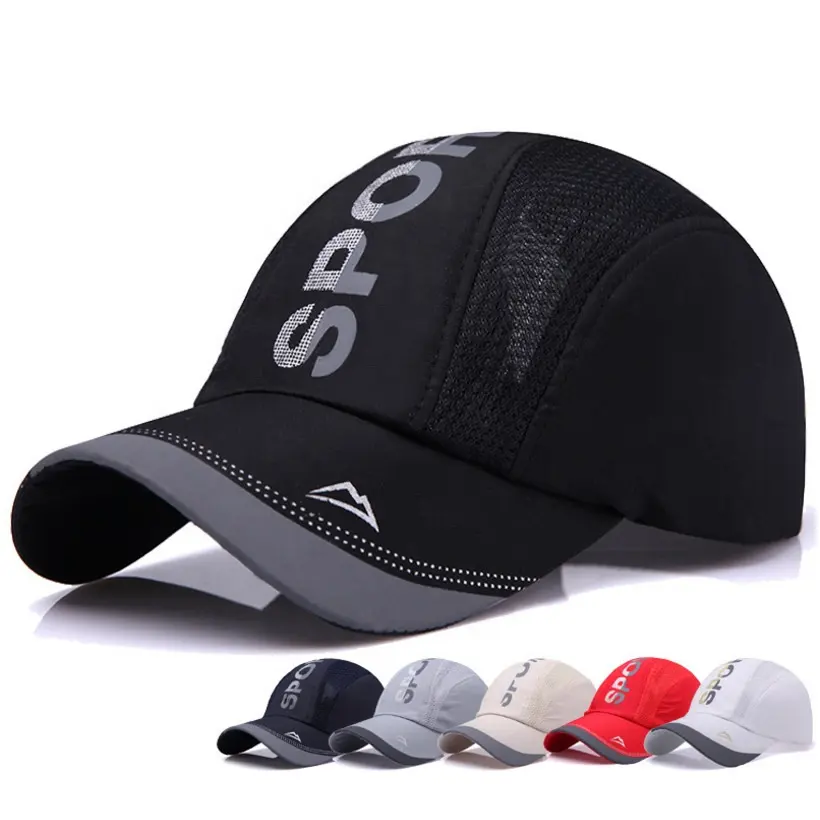 Gorros deportivos de secado rápido para exteriores, gorra de Golf de poliéster transpirable, ajustable, barata, para correr