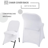 Housse de chaise pliante en Spandex 180 g/m² à haute élasticité, idéale pour mariages, événements et fêtes, ajustement universel, sans plis, durable, vente en gros