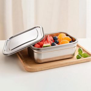 Stainless Steel Large <b>Bento</b> <b>Lunch</b> <b>Box</b> for Adults Kids Durable Seal Buckle Leakproof Compartment Heatable for Sandwich Packaging - Product Image 4