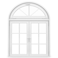 Ventanas de Media Luna con Arco Superior de Aluminio y Ventana Fija en la Parte Superior