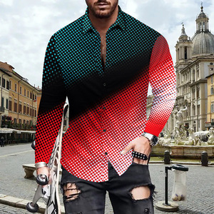<span class=keywords><strong>Camicia</strong></span> Hawaiana Estiva da <span class=keywords><strong>Uomo</strong></span> Taglie Forti con Stampa Pittorica Vintage, Bottoni, Vestibilità Ampia e Maniche Lunghe, Ideale per Vacanze al Mare - Product Image 4