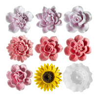3d beberapa jenis bunga lilin gipsum cetakan silikon Diy mawar Peony teratai kamelia krisan sabun cetakan Resin silikon