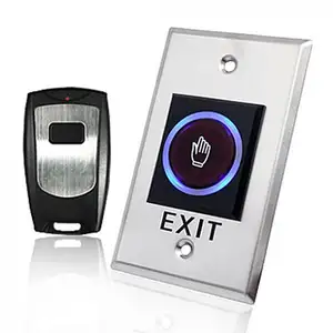IR Sensor button and Stainless Steel Door Access Control Exit Button with Remote Control Push Switch