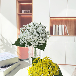 Mazzo di Rose <span class=keywords><strong>e</strong></span> Gypsophila in Plastica di Alta Qualità, Fiori Artificiali Realistici Fatti a Mano per Laurea <span class=keywords><strong>e</strong></span> Capodanno Cinese - Product Image 5