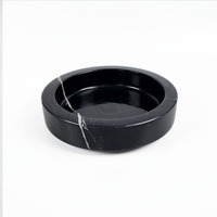 Plateau à bijoux rond en travertin naturel pour hôtel, villa, table, décoration intérieure, plateau décoratif en marbre à bord épais