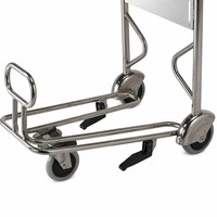 Carro de equipaje de plataforma de acero inoxidable de tres ruedas de alta resistencia Pingfang, carrito de mano de gran capacidad para aeropuertos, fábrica OEM