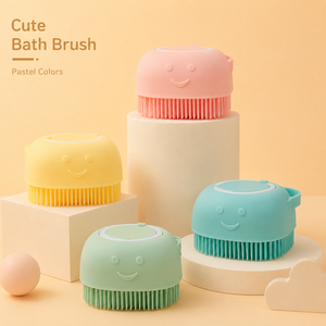 Soft Rubber Stocked <b>Pet</b> Cat Dog Grooming Massage Shampoo Bath <b>Brush</b> with Container for Bathroom - Product Image 5