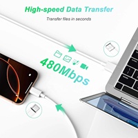 Câble de données USB vers Type-C PD à charge rapide HNT 3A 1 mètre, câble de données USB Type C pour téléphone portable Android avec emballage en boîte couleur