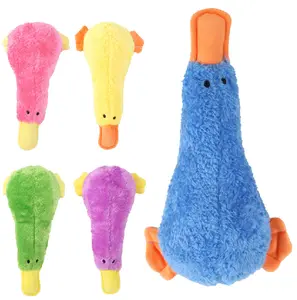 Divertido lindo Animal pato interactivo masticar suave peluche pato perro juguete