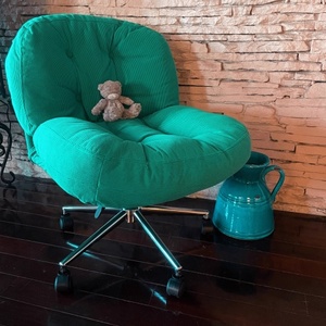 Sillón Giratorio Moderno de Tela, Sillón Mediano, Sillón Individual Giratorio Informal para el Hogar y Apartamento - Product Image 4