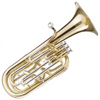 Tuba Kuningan 3+1 Oblique Four-Key BB dengan Lapisan Pernis Emas, Ramah Pemula
