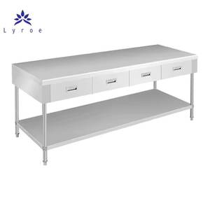 Lyroe โต๊ะสแตนเลสแบบตั้ง, 304สำหรับสับโต๊ะเตรียมอาหารม้านั่งทำงาน - Product Image 3