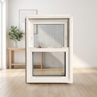 Fenêtres en vinyle blanc de style moderne américain Low E Glazed Double Hung Sash Sliding Open PVC Frame Vertical UPVC Double Hung Window