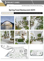 Canapés de restaurant de luxe en forme de U et en rangée droite avec tables et chaises en marbre de restaurant, mobilier de café
