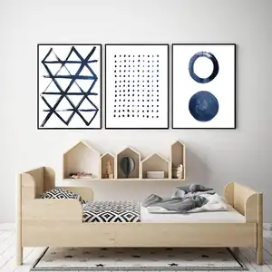 Abstract Painting Blue Minimalist Watercolor Wall Art Blush Scandinavian Poster Modern Home Decor