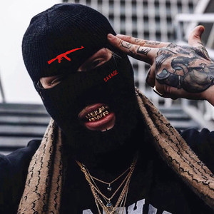Hotsells <strong>Customized</strong> Outdoor Fashion <strong>Balaclava</strong> Cap Embroidered Knitted Warm Slide with Digital Character Print Ski Mask - Product Image 4