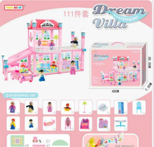 Casa delle bambole Dream Villa, set di giocattoli in plastica da 111 pezzi, 45 cm, per ragazze dai 5 ai 7 anni - Product Image 3