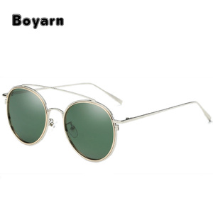 Occhiali <span class=keywords><strong>da</strong></span> Notte Polarizzati Rotondi Gialli per Donna, Occhiali <span class=keywords><strong>da</strong></span> Sole con Montatura Sottile a Doppia Asta Color Caramella per Uomo, Occhiali di Lusso di Marca W710 - Product Image 4