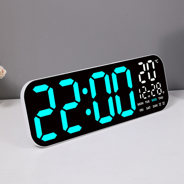 19.5 Inch LED Wall Clock Simple Multi-Function Electronic Large Screen Digital Bedroom Office Remote Control GH9016