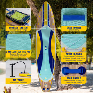 Planche à pagaie gonflable avec accessoires de planche à pagaie SUP de qualité supérieure, plate-forme EVA antidérapante pour tous les niveaux de compétence - Product Image 4