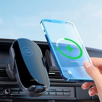 Chargeur de voiture à fixation automatique 15W à charge rapide, support de téléphone pour grille d'aération, chargeur de voiture sans fil universel pour iPhone et Samsung