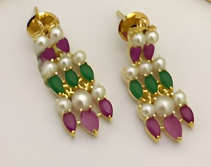 Conjunto de Collar y Aretes de Perlas Reales con Baño de Oro de Alta Calidad, Estilo Clásico, para Bodas, Colección Moderna para Mujer - Product Image 2