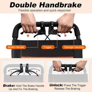 Silla de ruedas plegable ultraligera, silla de ruedas de viaje para adultos, 220 LB con pedal plegable y brazo plegable, freno de mano - Product Image 4