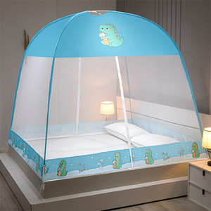 <span class=keywords><strong>Moustiquaire</strong></span> pliable double porte zippée style yourte pour l'été, idéale pour dortoirs étudiants, sans assemblage requis, pour usage domestique et enfants. - Product Image 4