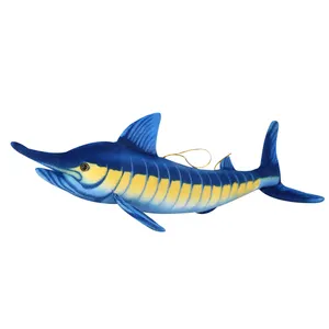 דקורטיבי כרית Custom מלא בעלי החיים דגי צעצוע חמוד רך מציאותי כחול מרלין קטיפה כרית