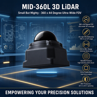 Nouvel arrivage Capteur LiDAR 3D Mid-360L, champ de vision 360°, zone aveugle 0,1 m, portée 45 m, 10 %, 245 g, IMU intégré, IP67 pour cartographie AGV, AMR, robots et drones