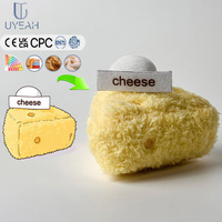 Uyeah Peluche personnalisée mignonne en forme de gâteau au thé au lait, avec clochette, rembourrage en coton PP doux, peluche de chat de dessin animé en forme de pain, cadeau de marque