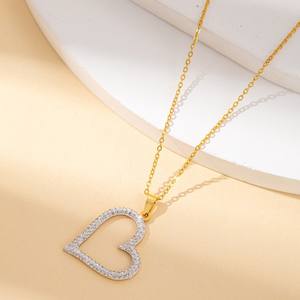 Conjunto de Joyería Punk de Acero de Titanio para Mujer, Estilo Europeo Americano, con Piedra de Amor Hao, Diamantes Completos, Simple, Combinable con Todo, para Clavícula - Product Image 4