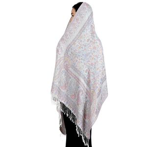 2025 new design embroidered jacquard pashmina shawl with tassels