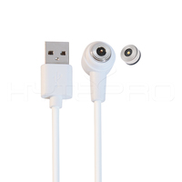 Cable de Carga Magnético Circular de 2 Pines HYTEPRO M526, Cable Redondo de TPE Blanco de 1M, USB A Macho RoHS para Equipos Médicos e Industriales