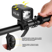 Luz Delantera para Bicicleta de Aleación de Aluminio, Recargable, con Bocina, Iluminación Nocturna, 2400mAh, para Ciclismo de Montaña y Carretera