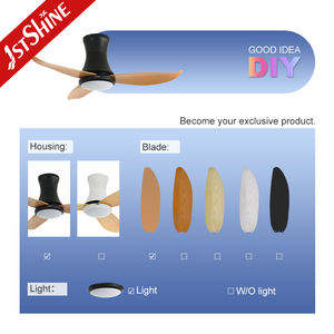 1stshine Ventilateur de plafond LED 36 pouces design fantaisie ventilateur de plafond à pales ABS à profil bas avec lumière LED - Product Image 4