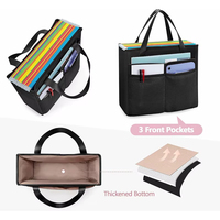 Caja de Almacenamiento de Documentos para Mujer, Organizador de Archivos Portátil, Bolsas de Transporte para Escritorio, Caja de Archivos Colgante de Poliéster con Patrón A4