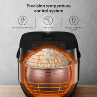 Olla Arrocera Saludable de Alta Calidad de 8 Tazas, Baja en Azúcar y Carbohidratos, 4 Litros, con Función de Mantener Caliente Automática, Olla Arrocera Eléctrica con Recipiente Interior de Acero Inoxidable Sin Recubrimiento