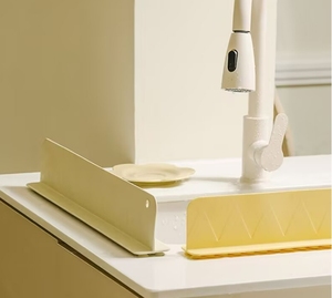 Paraspruzzi in Silicone per Lavello, Protezione Antispruzzi per Isola Cucina, Rack <span class=keywords><strong>di</strong></span> Stoccaggio Posizionabile Dietro il Lavello - Product Image 6