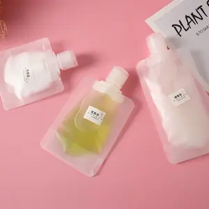 Custom Size Flip top Spout Bags Liquid Cosmetic Dispensing Bags For Travel Stand Up Spout Pouch