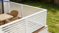 Panneaux de clôture modernes en aluminium à lattes, clôture décorative de jardin, sécurité, lattes horizontales, clôture extérieure, intimité, portail en métal