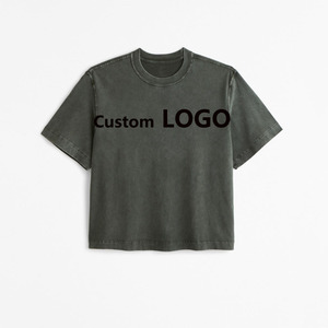 Summer Baby Tee Y2k Crop Tops Impression personnalisée 100% Cotton <span class=keywords><strong>Drop</strong></span> <span class=keywords><strong>Shoulder</strong></span> Heavyweight T-shirt court Boxy pour femmes - Product Image 5